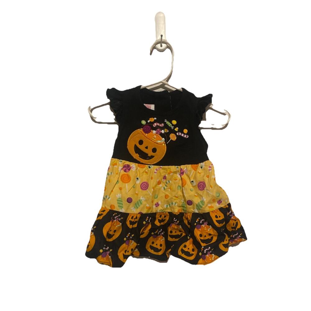 Ricrac‎ & Ruffles Boutique Halloween Pumpkin Candy Topsize 12 Months